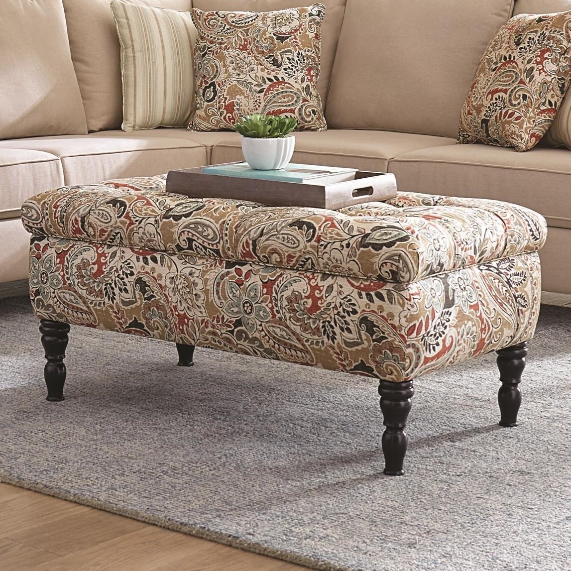 England 4Y07 Traditional Ottoman with Turned Legs Virginia Furniture